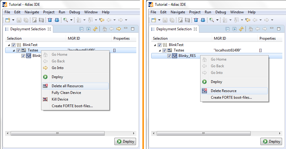 Очистка устройства или ресурса
