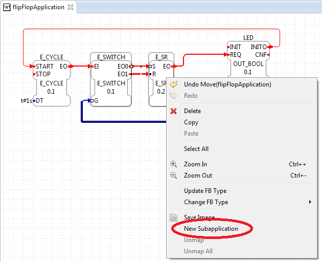 Подприложение в Application Editor