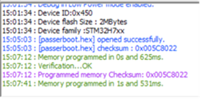 Рисунок 12 — Результат записи ПО
