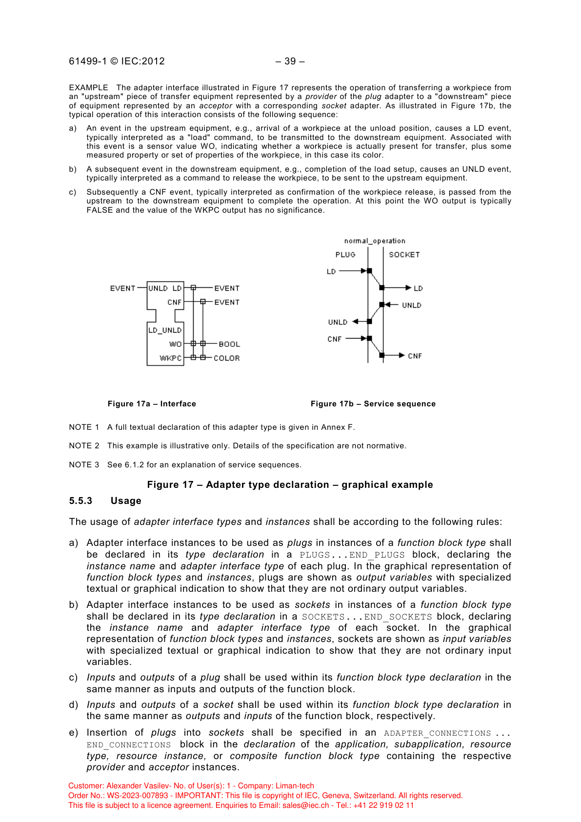 Объявление типа адаптерного интерфейса LD_UNLD с интерфейсом и последовательностью сервисов