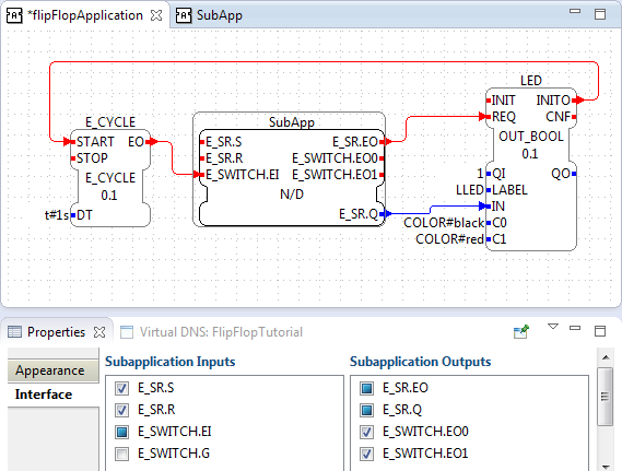 Свойства интерфейса подприложения