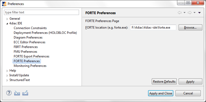 Выбор 4diac FORTE