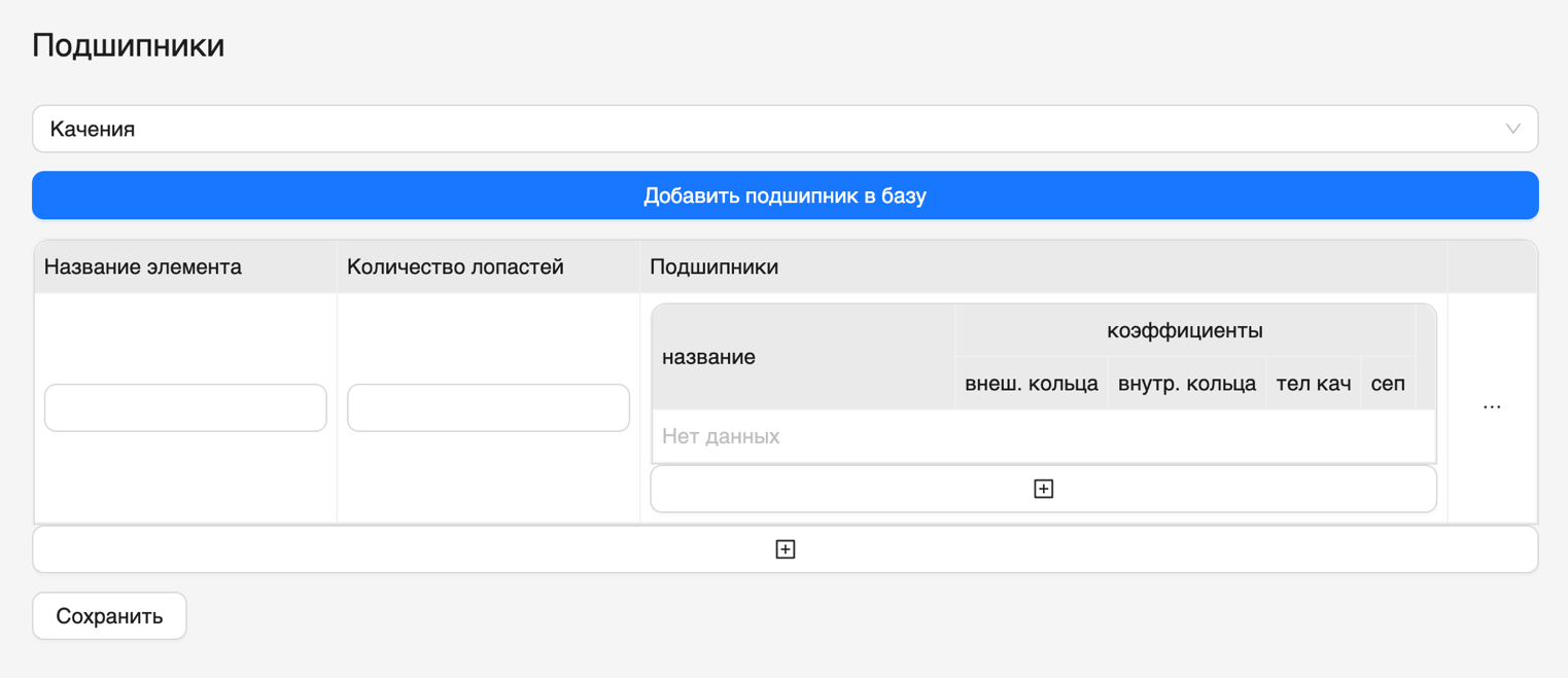 Панель настройки подшипников для вентилятора